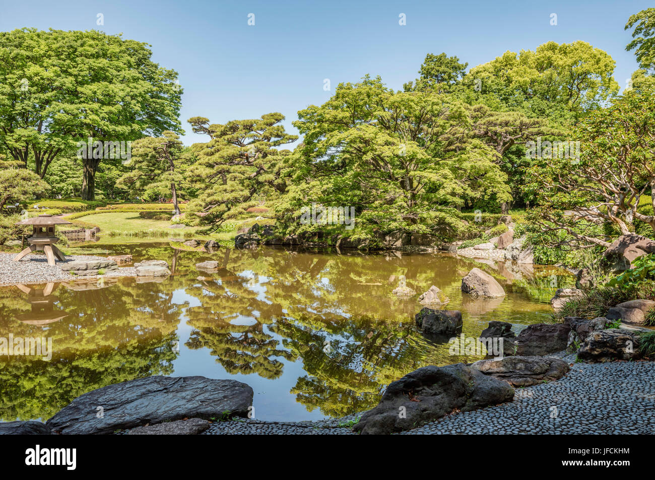 Ninomaru Garden at the East Gardens of the Imperial Palace, Tokyo, Japan Stock Photo