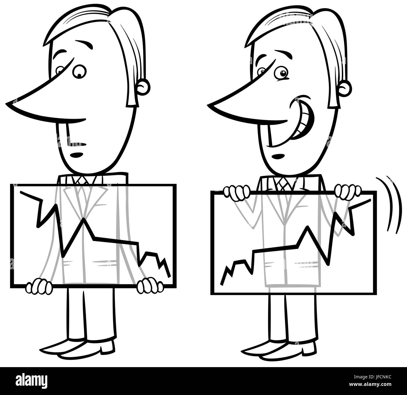 businessman and chart cartoon Stock Photo - Alamy