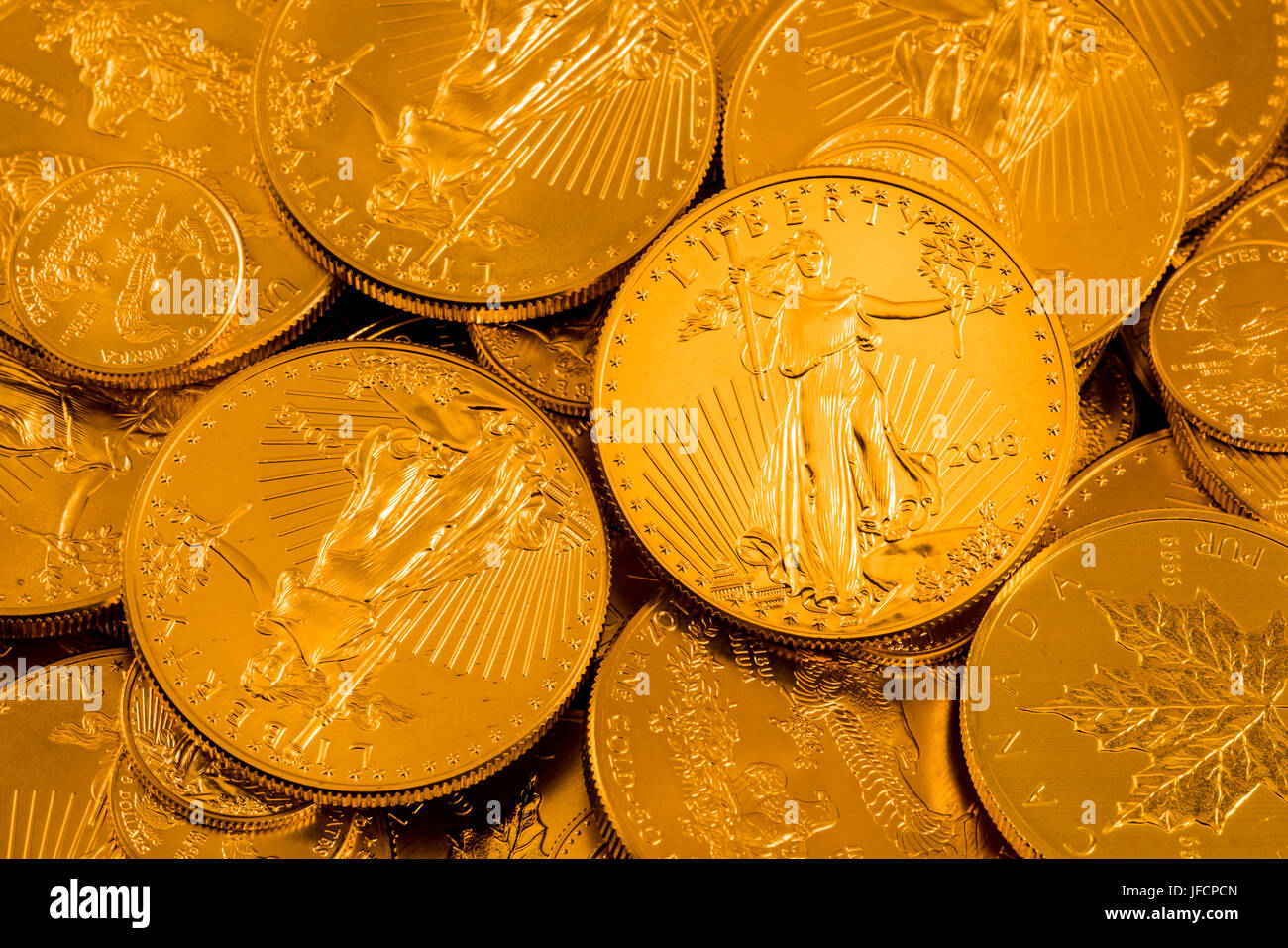 Liberty Gold Eagle one ounce coin Stock Photo