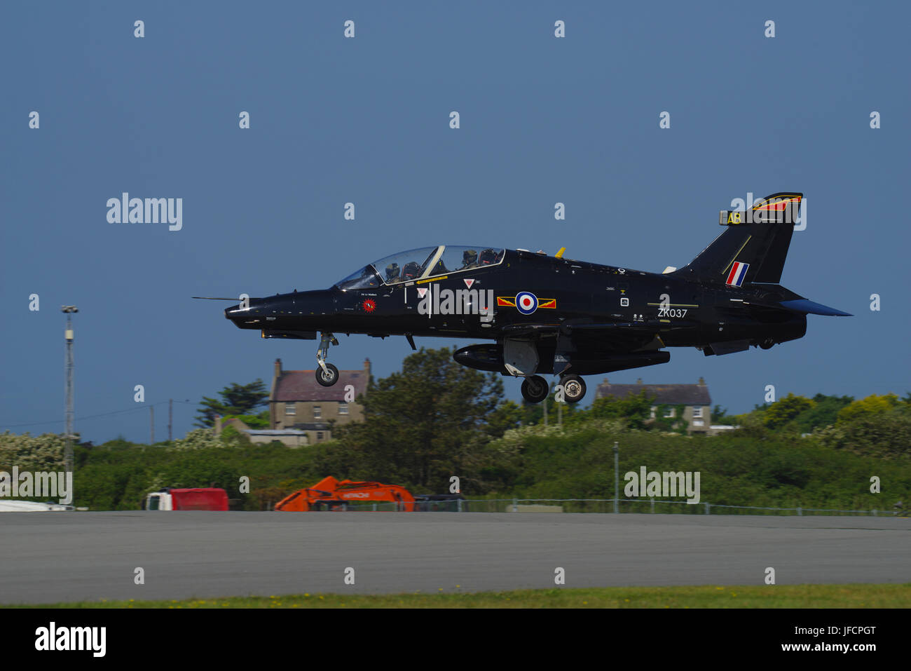 BAe Hawk T Mk 2 at RAF Valley, Anglesey, North Wales, Stock Photo