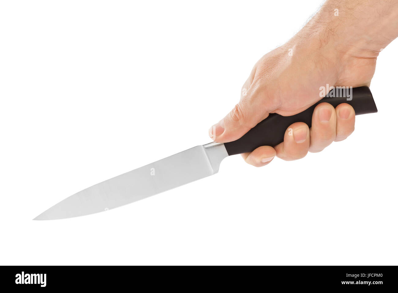 Hand with knife Stock Photo