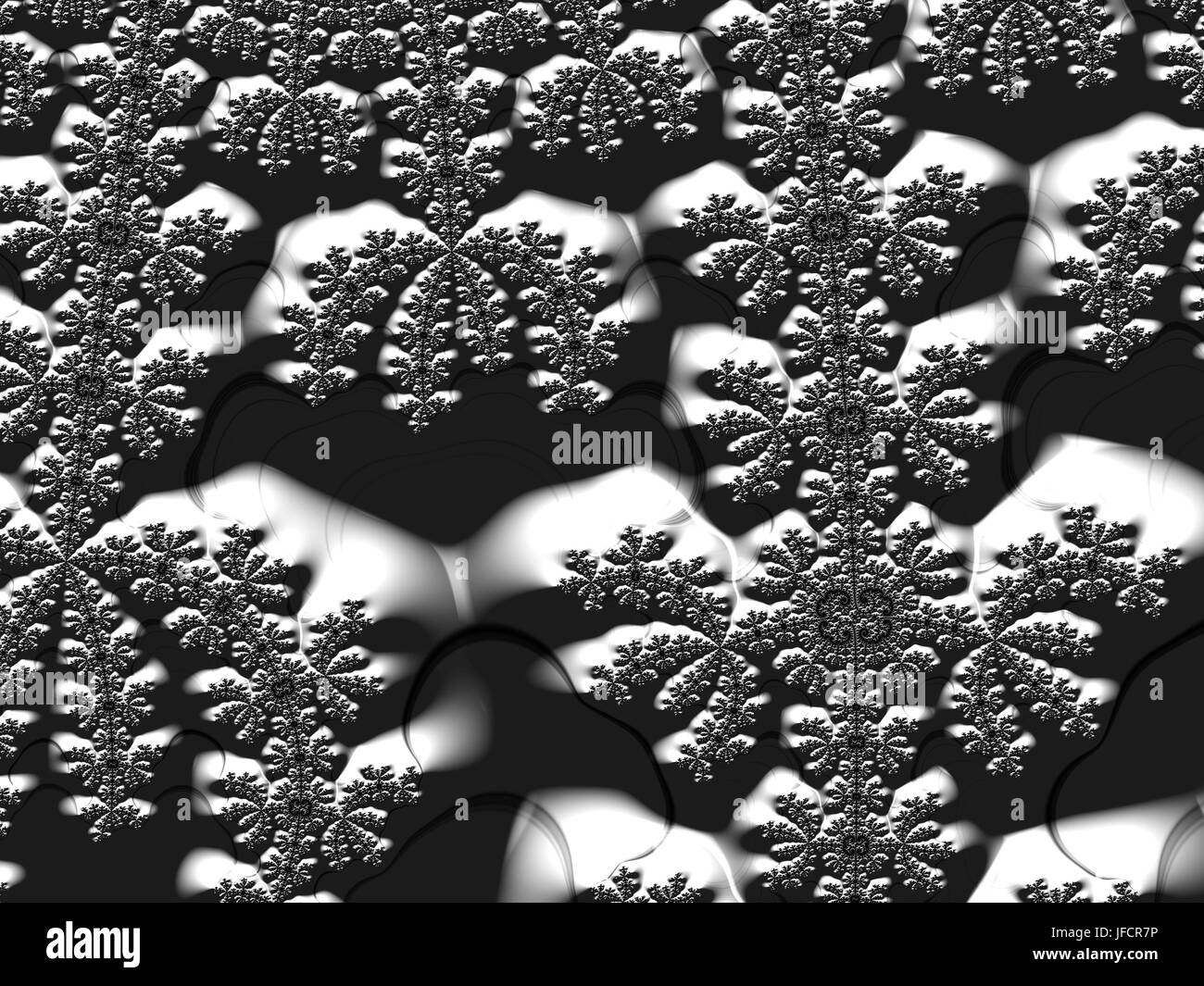 Black and White Fractal Pattern Illustration Stock Photo - Alamy
