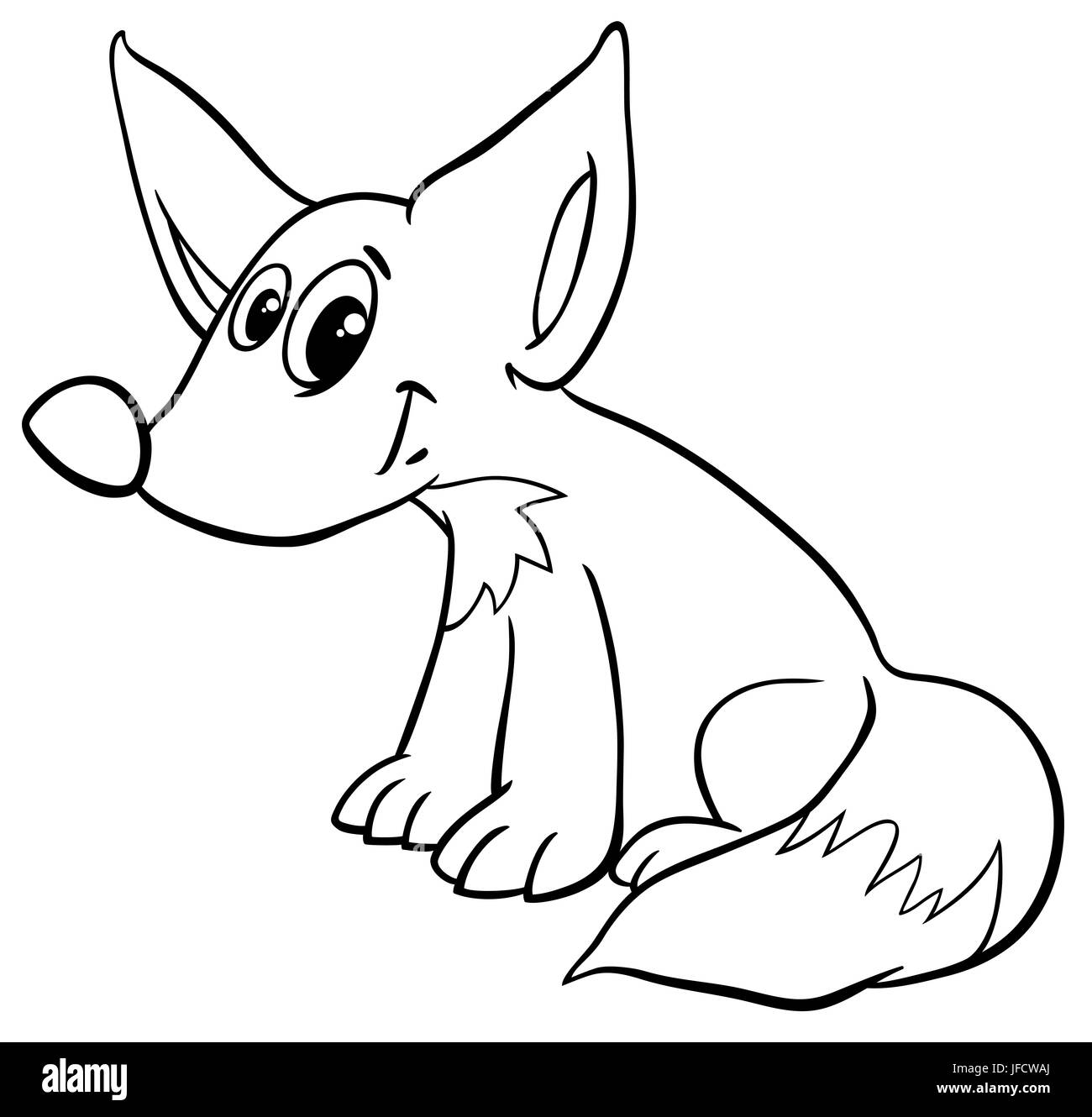 Cartoon Fox Coloring Page