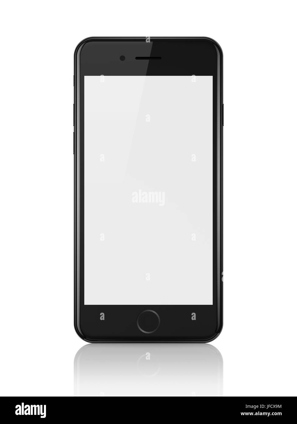 MINSK, BELARUS JUNE 26, 2017 black iPhone 7 with blank white screen