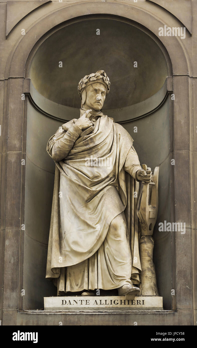 Statue of Dante Alighieri Stock Photo