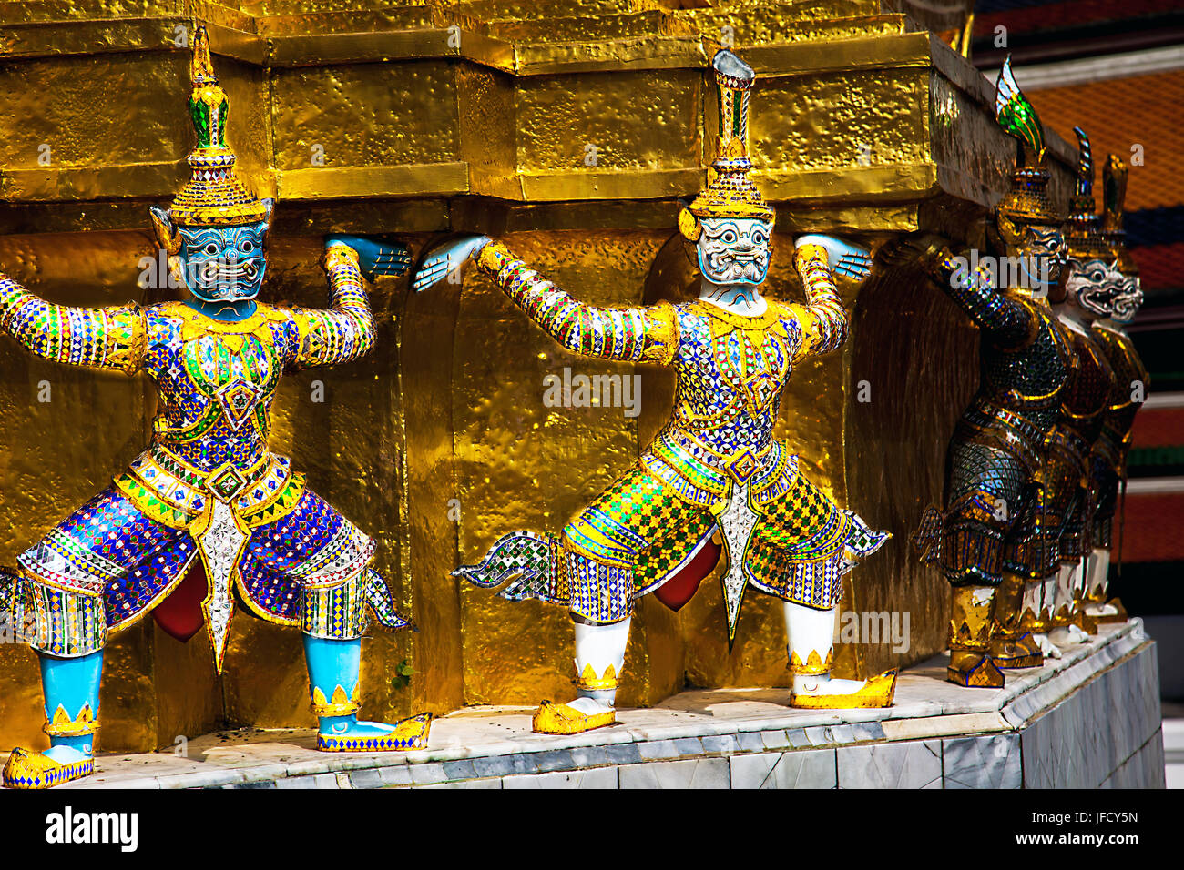 Temple guard in the Royal Palace Stock Photo