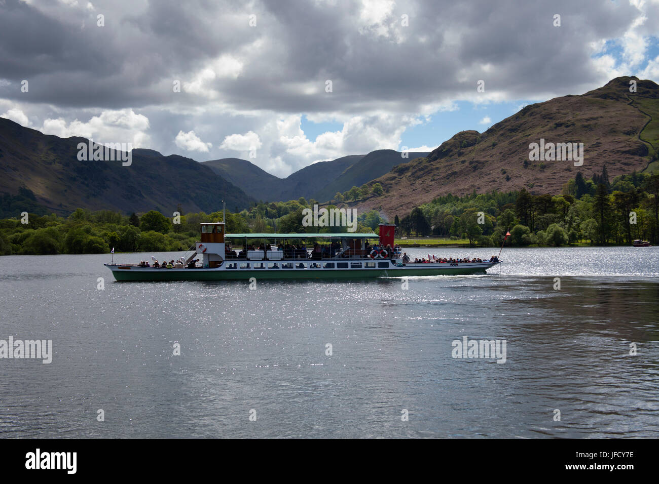 Steamship, Ullswater, Lake District, Cumbria, England Stock Photo