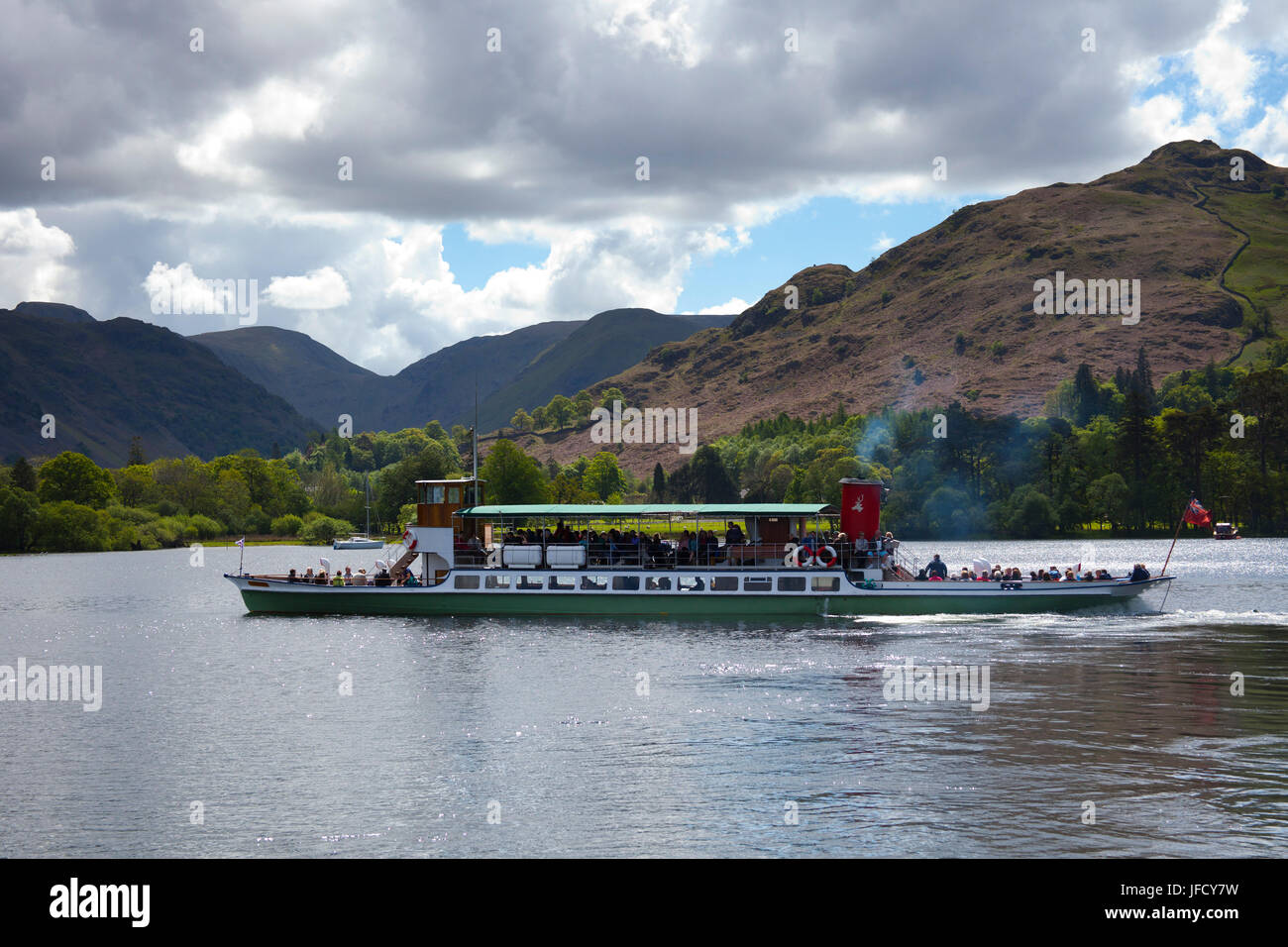 Steamship, Ullswater, Lake District, Cumbria, England Stock Photo