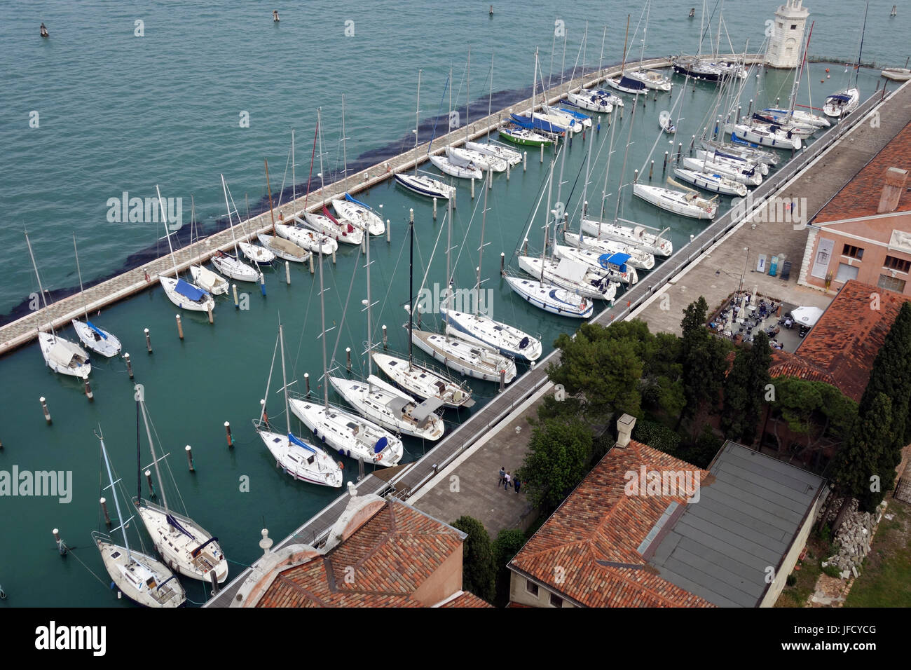 Sailboats at dock, San Giorgio Maggiore island Stock Photo - Alamy