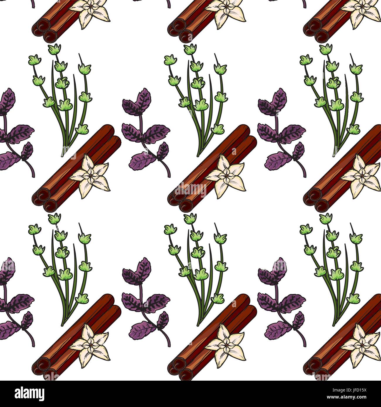 Variety of herbs and spices Stock Vector Images - Alamy