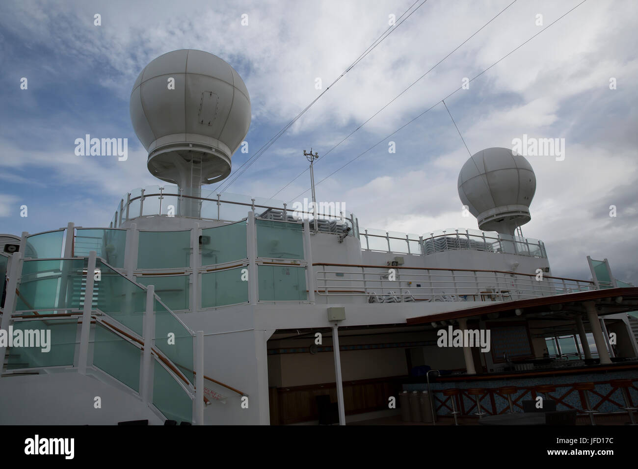 Radar domes on board P&O Cruise ship Azura Stock Photo - Alamy