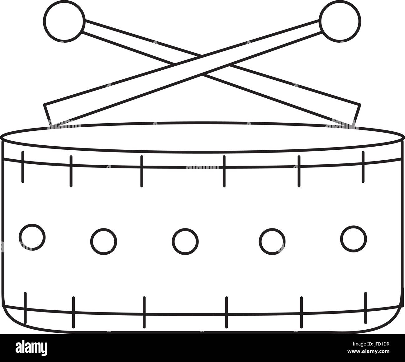 line snare drum musical instrument to play music Stock Vector Image ...
