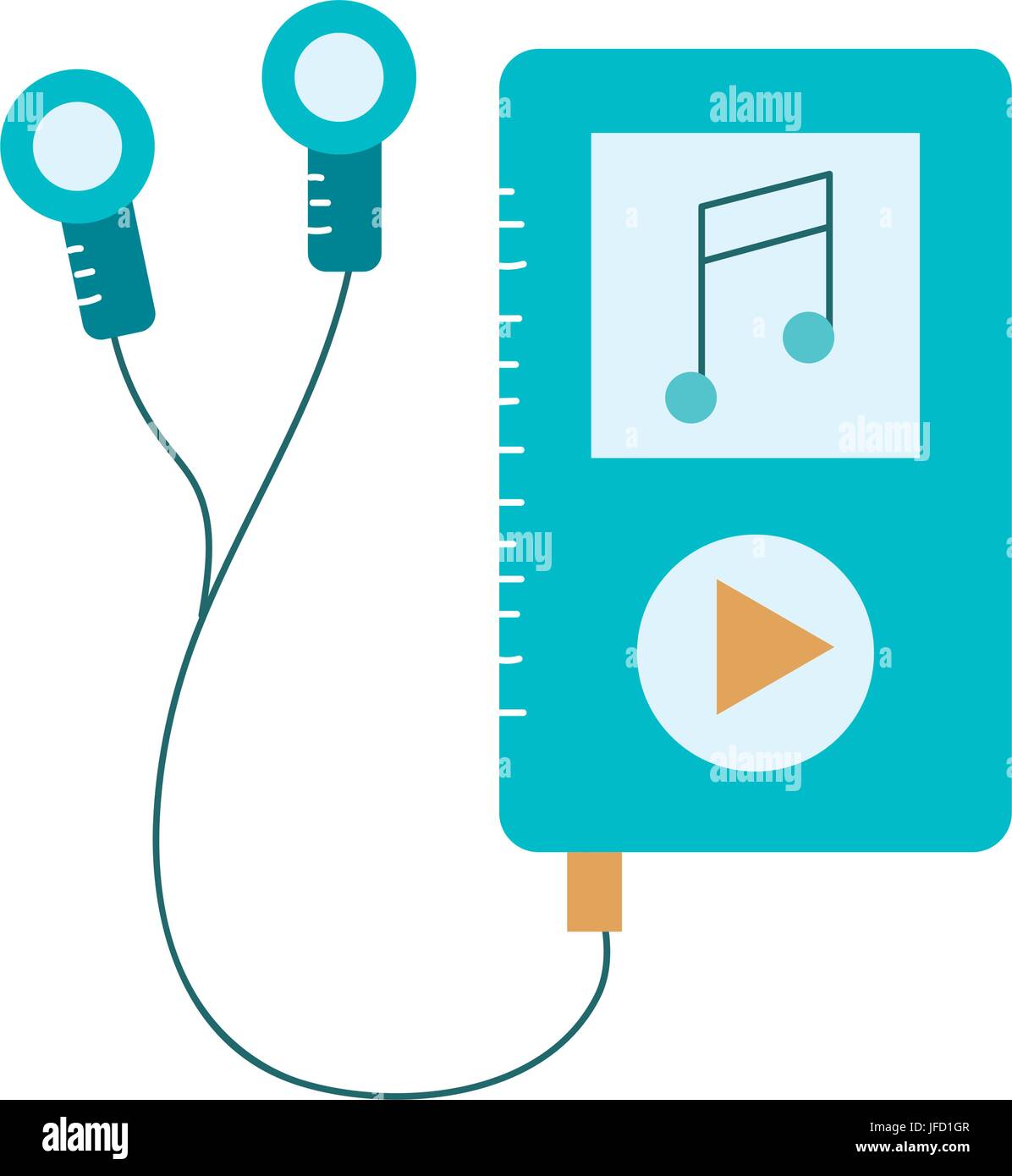 mp3 with headphones to listen and play music Stock Vector Image & Art ...