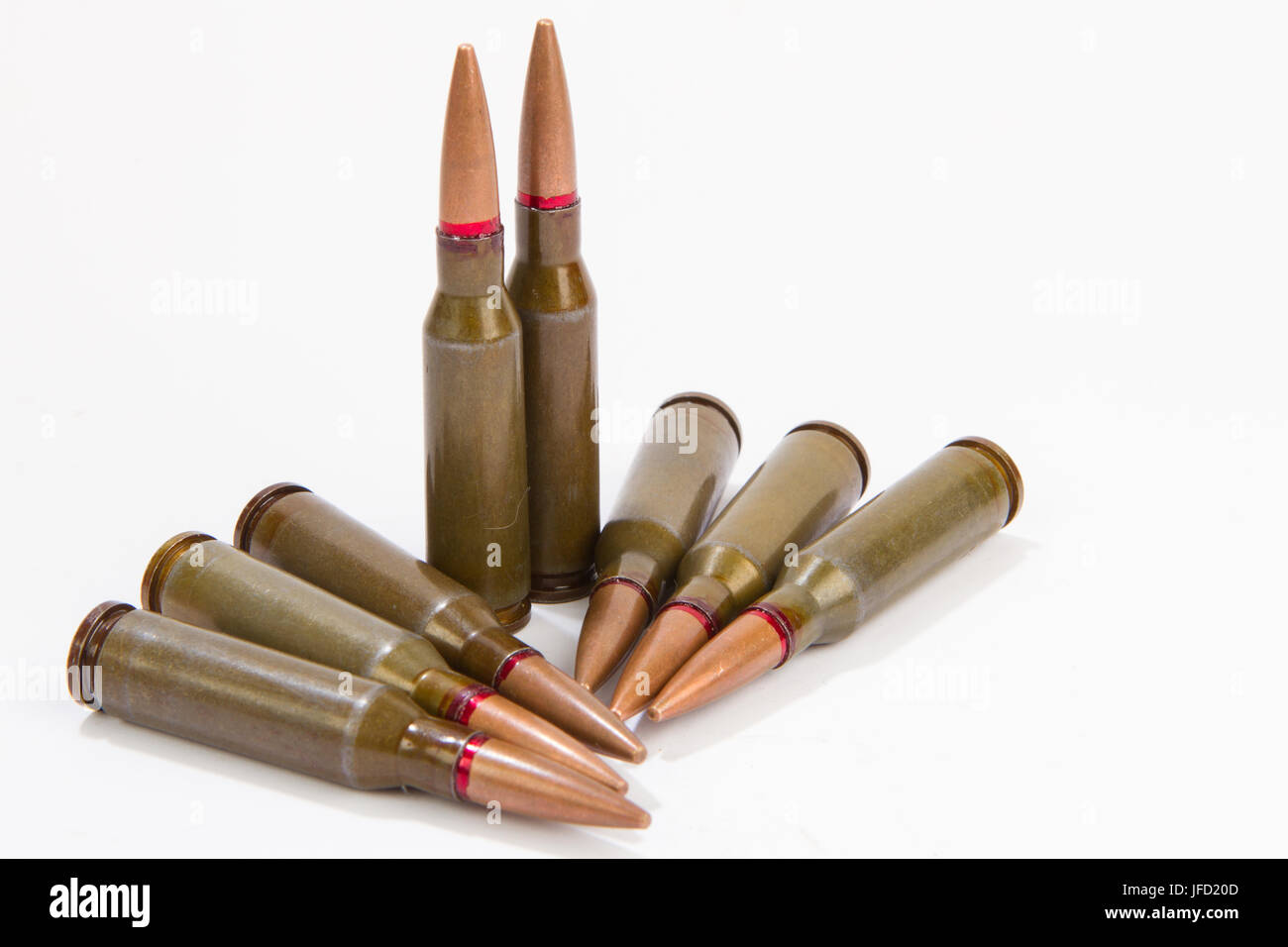 bullets on a white background Stock Photo
