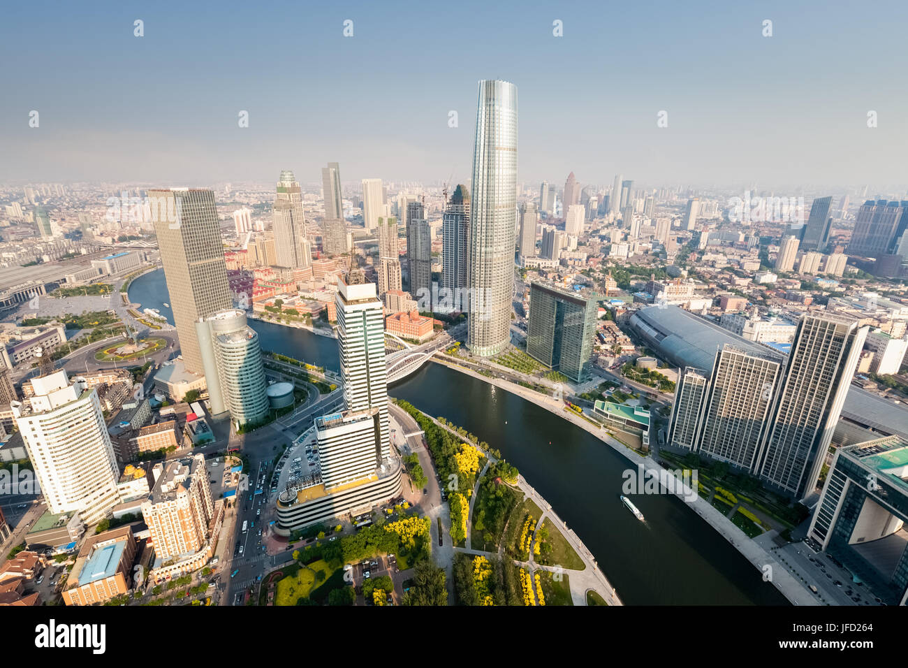tianjin skyline in afternoon Stock Photo