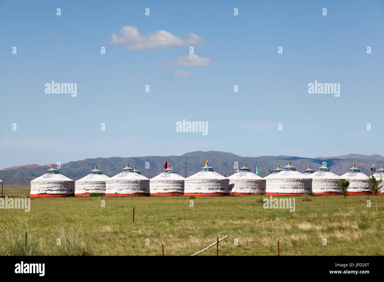 mongolian yurt in prairie Stock Photo