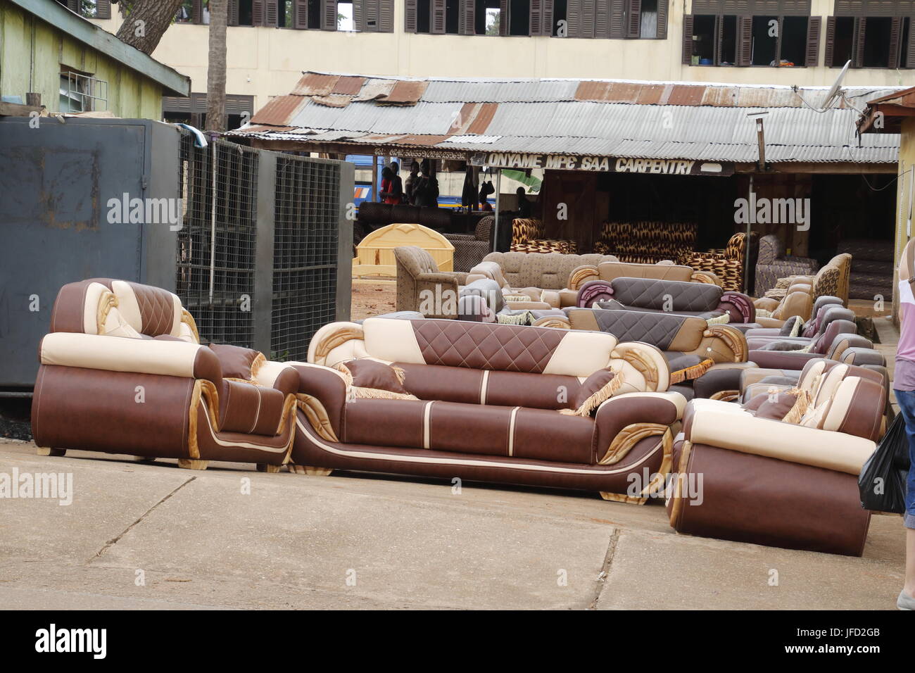 Furniture Exhibition On A Pavement, Ghana Stock Photo - Alamy