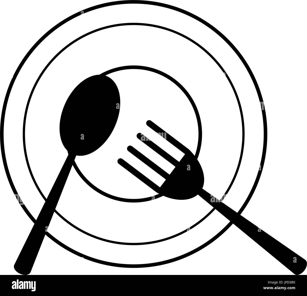 plate with fork and spoon icon image Stock Vector Image & Art - Alamy