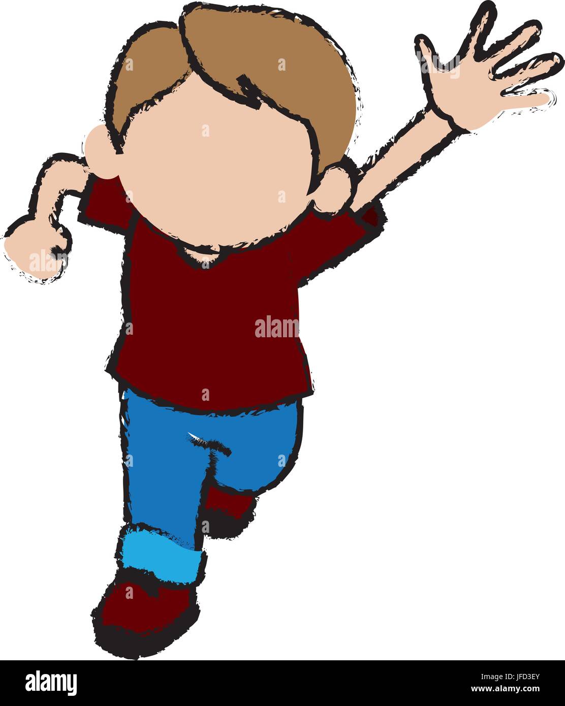 cute boy character comic young happy icon Stock Vector Image & Art - Alamy