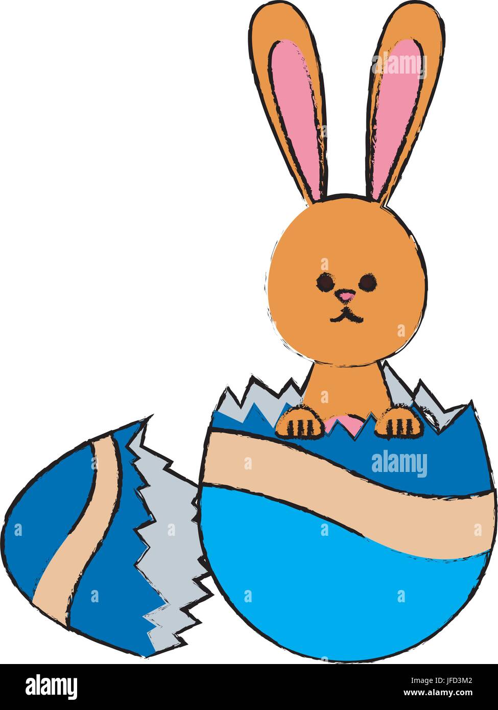Easter bunny broken egg Stock Vector Images - Alamy