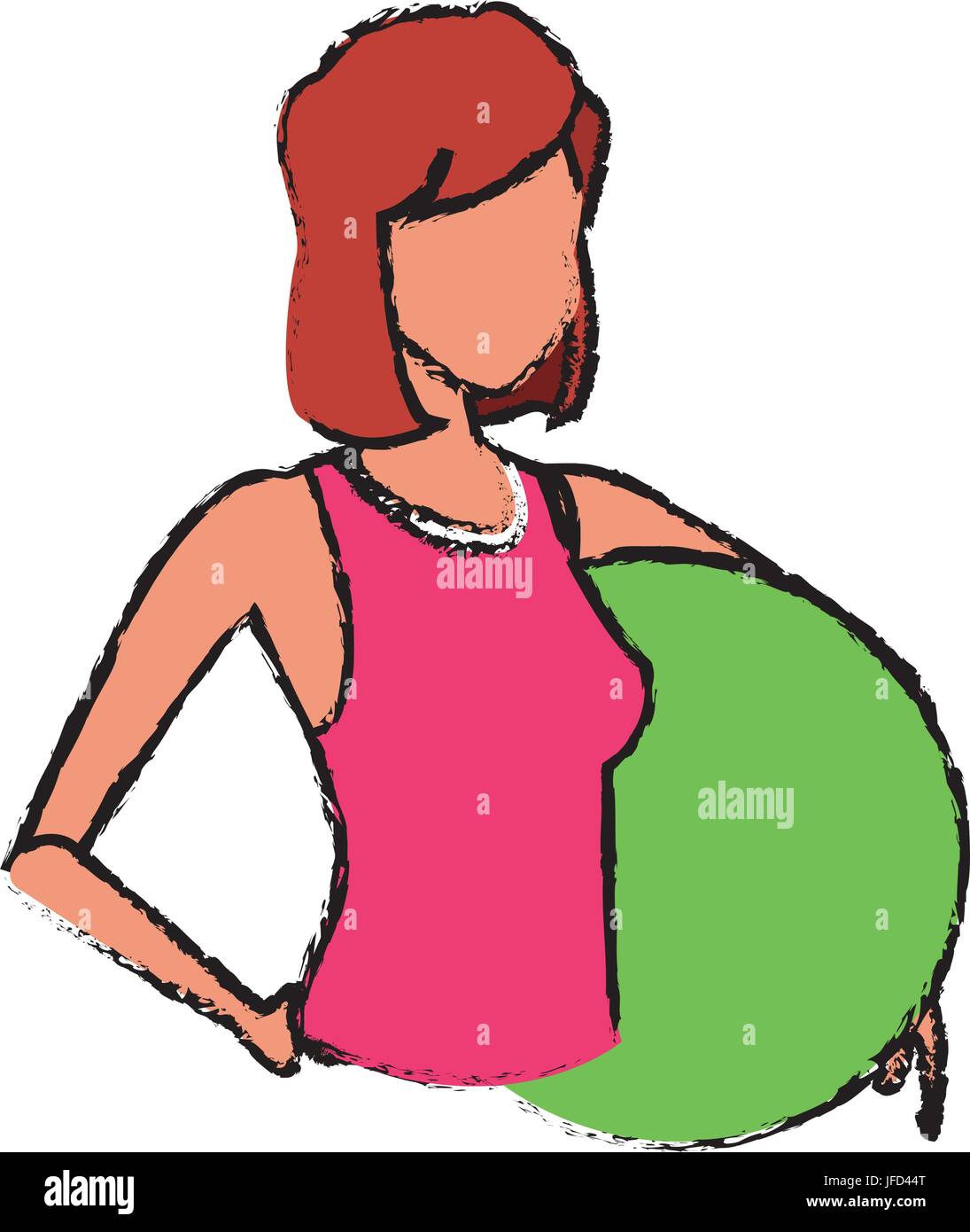 sport girl fitness with fitball gym design Stock Vector Image & Art - Alamy