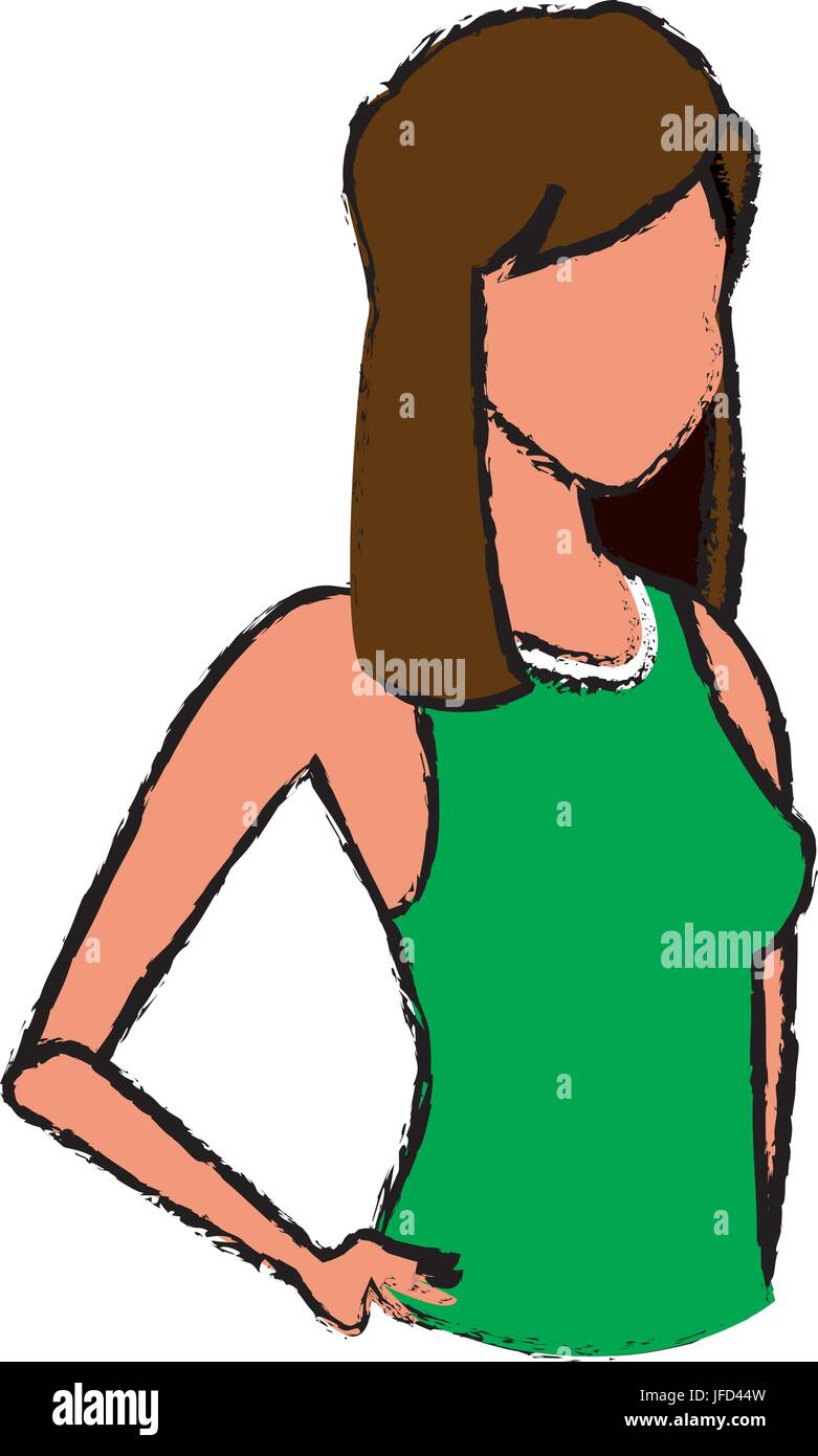 sport girl brunette smile fitness design Stock Vector Image & Art - Alamy