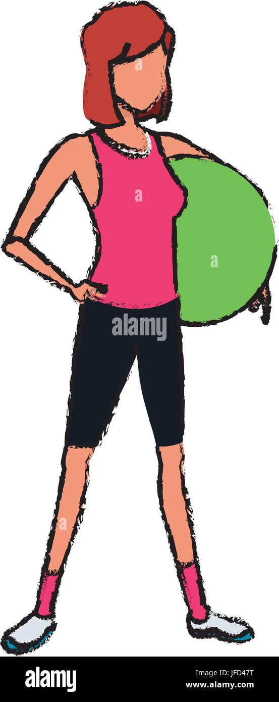 sport girl fitball athletic image Stock Vector Image & Art - Alamy