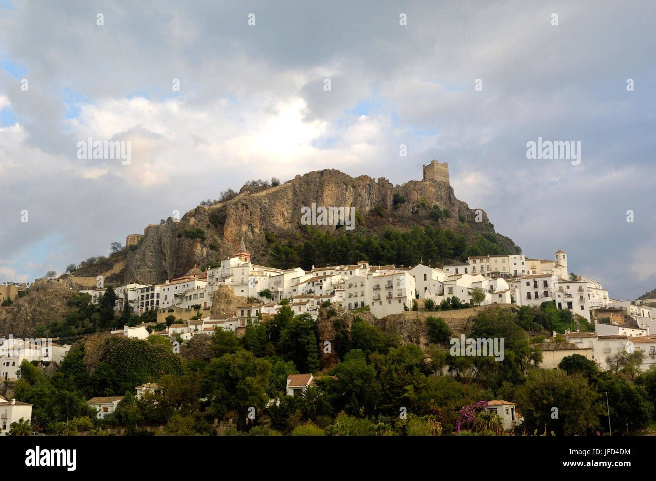 Village of Zahara de la Sierra, Cadiz Province, Andalucia , Spain Stock ...
