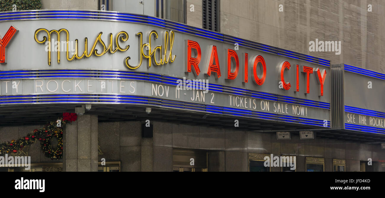 Radio City Music Hall exterior Stock Photo