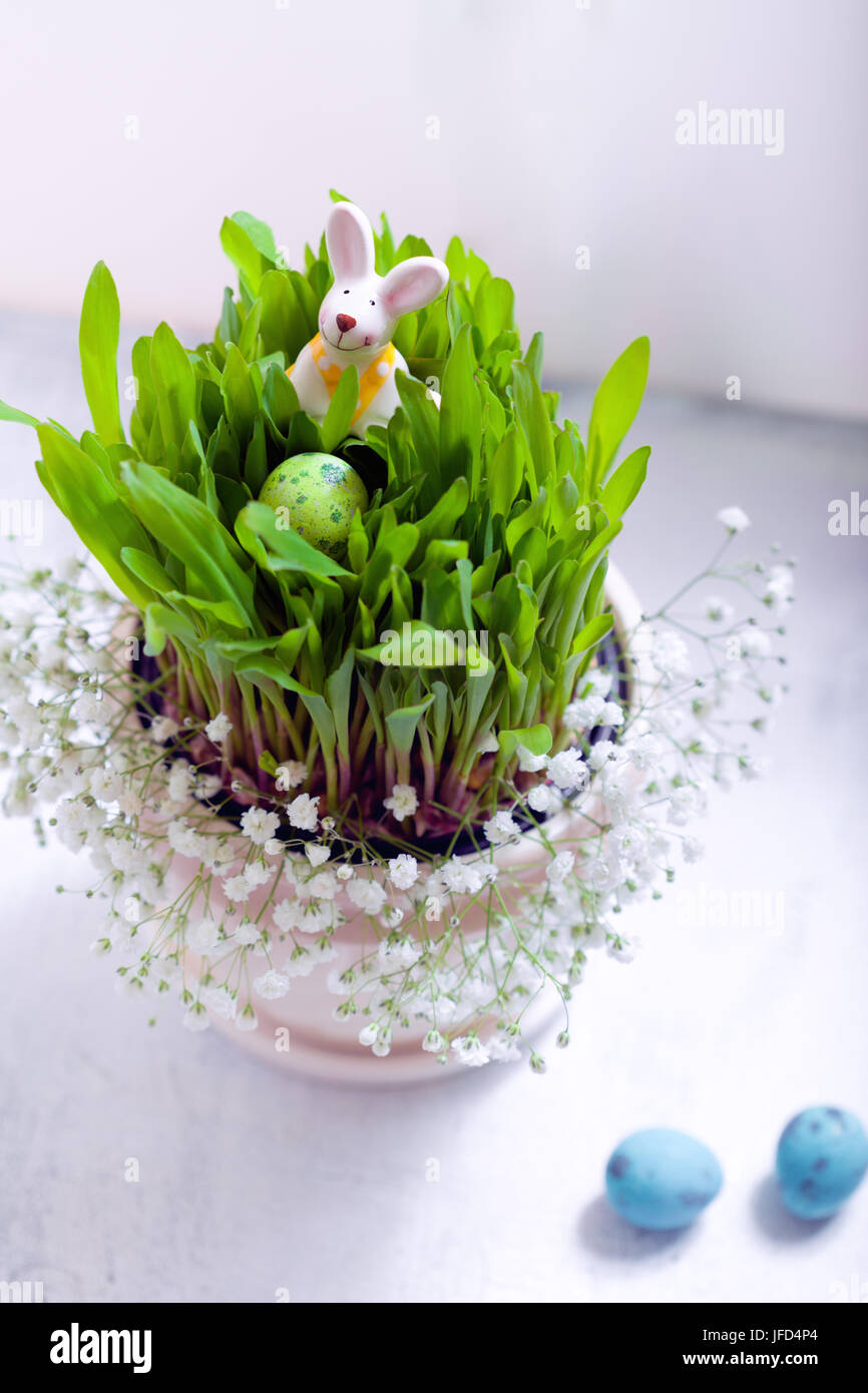 Easter eggs and bunny Stock Photo - Alamy