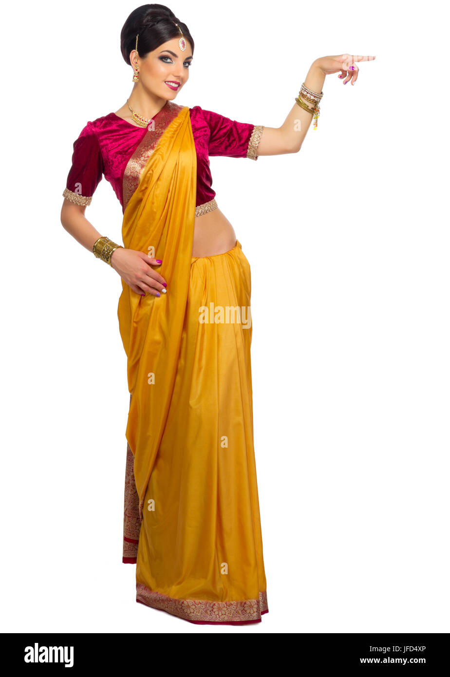 Young indian woman isolated on white Stock Photo - Alamy