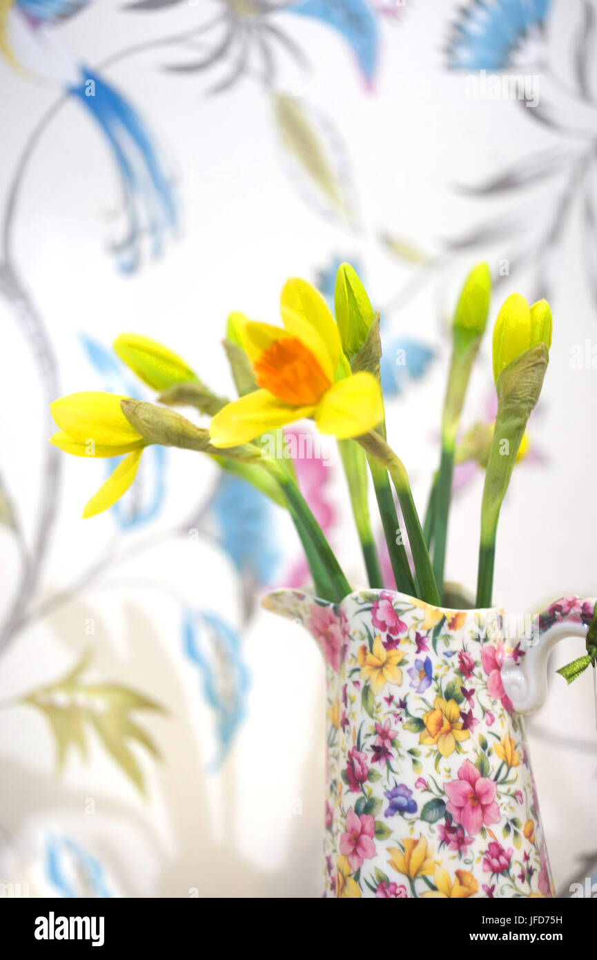 Trendy Water Bottle featuring a beautiful Yellow Daffodils flower photo  design by Photodlights. —