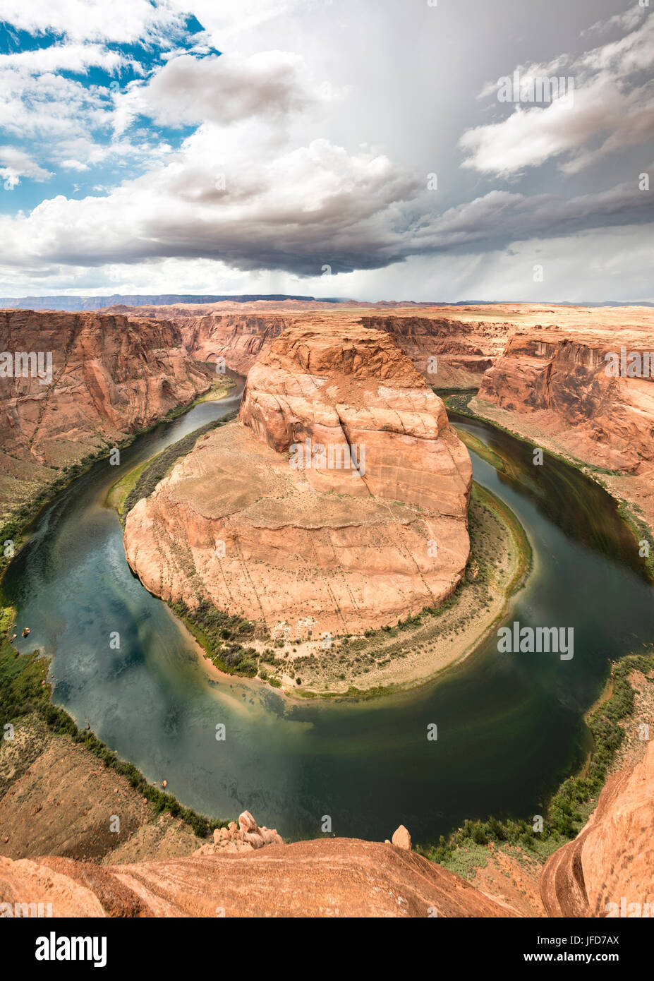 Horseshoe Bend, River Loop of the Colorado River, King Bend, Glen Canyon National Recreation Area, Page, Arizona, USA Stock Photo