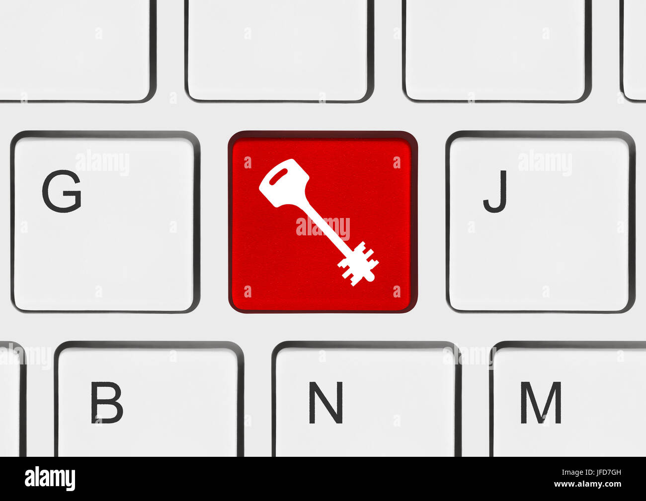 Computer keyboard with security key Stock Photo Alamy