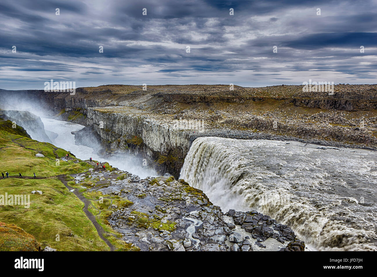 Waterfall Dettifoss, Vidhirholl, Norðurland Eystra, Island Stock Photo
