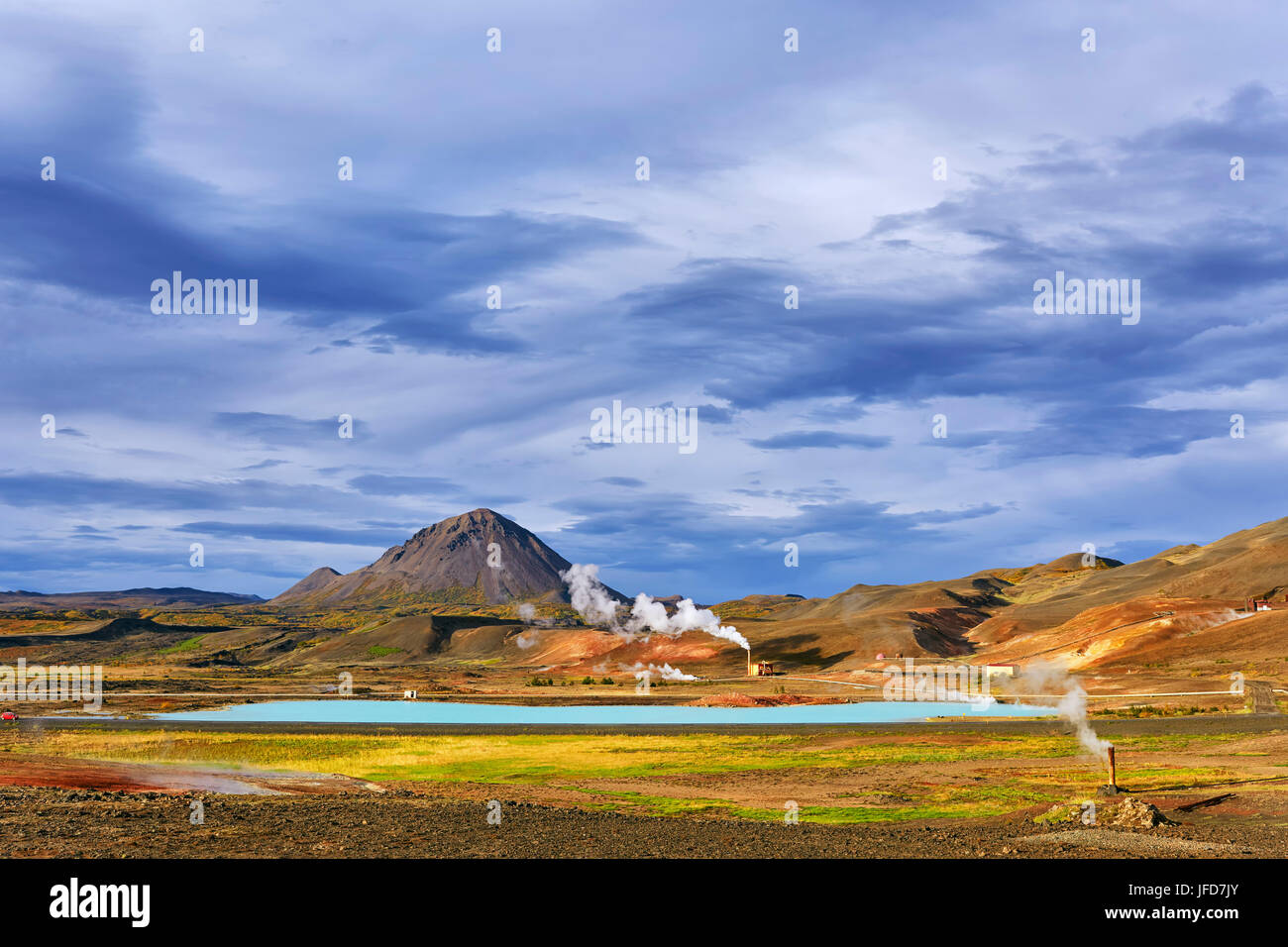 Geothermal power plant, Reykjahlíð, Mývatni, Island Stock Photo