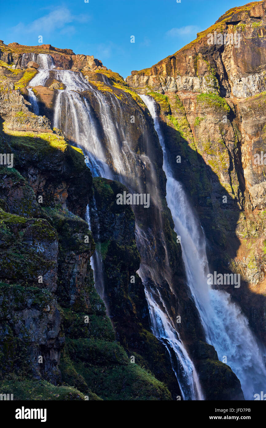 Waterfall Glymur, Reykholt, Vesturland, Island Stock Photo