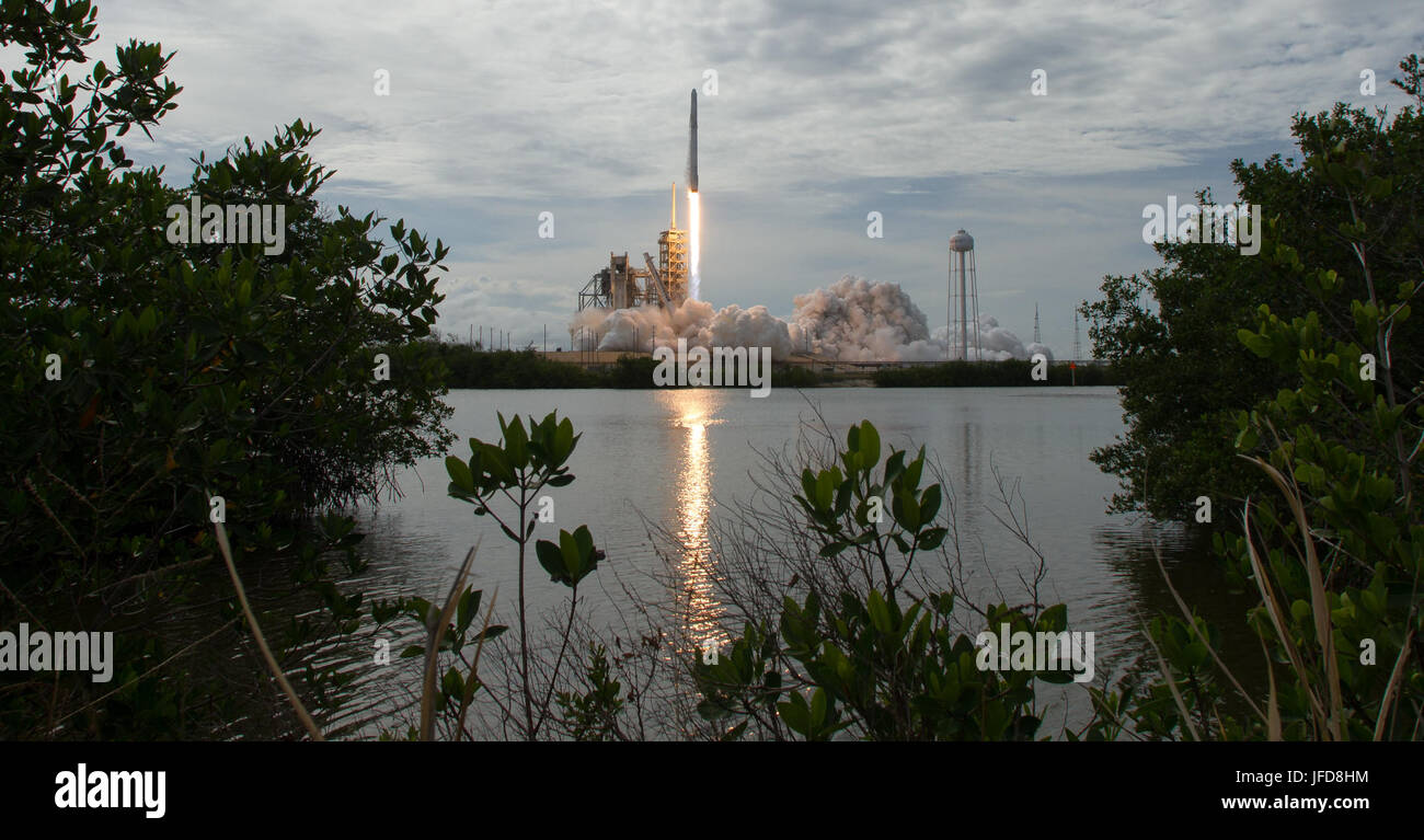 SpaceX Falcon 9 rocket launches from Kennedy Space Center with the ...