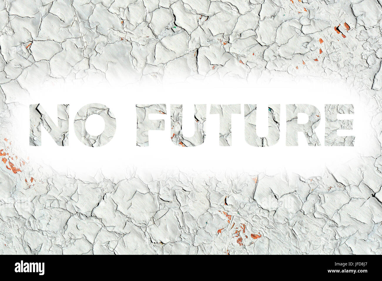 no future words print on the wooden plate Stock Photo