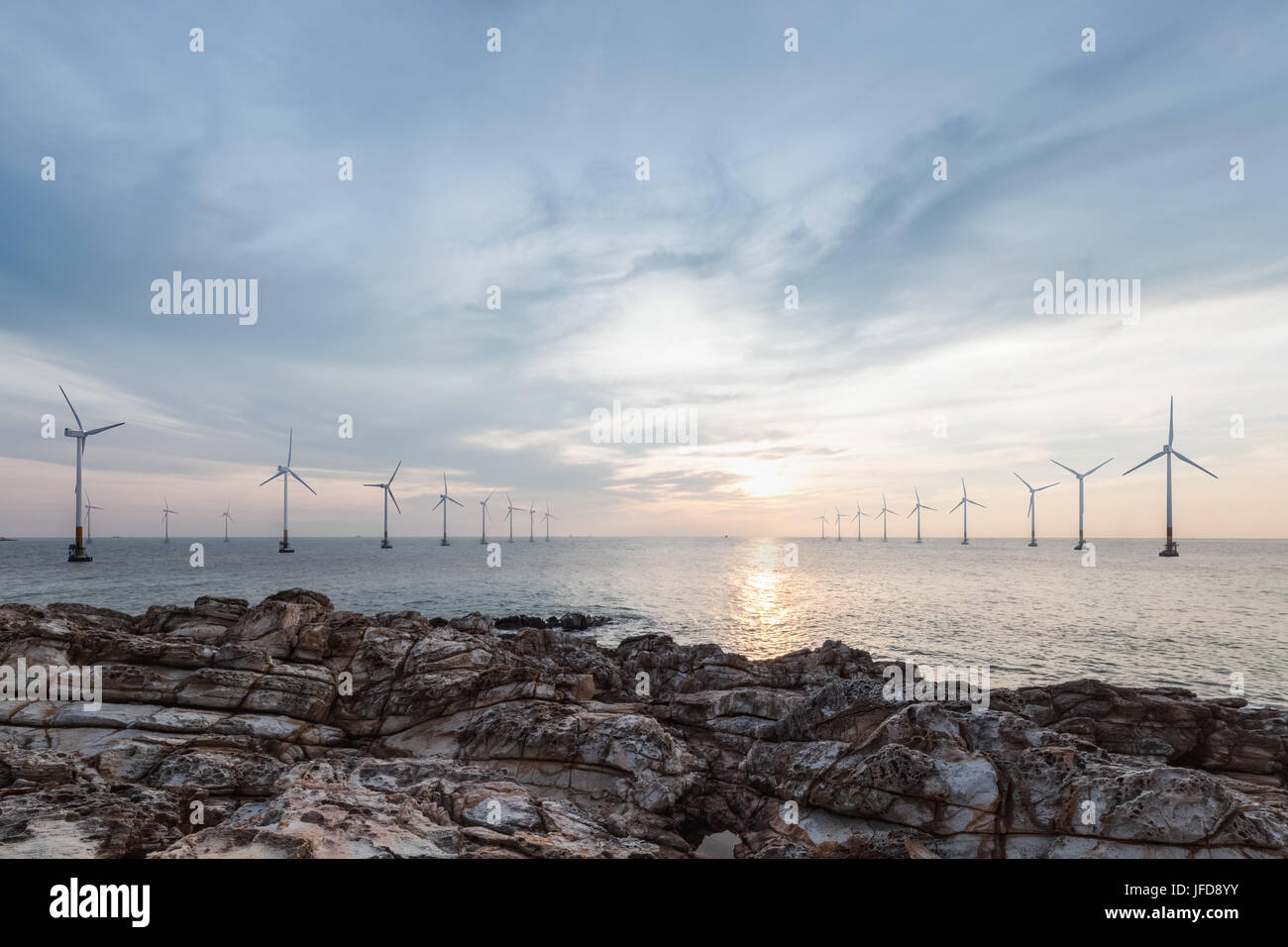 offshore wind farm Stock Photo