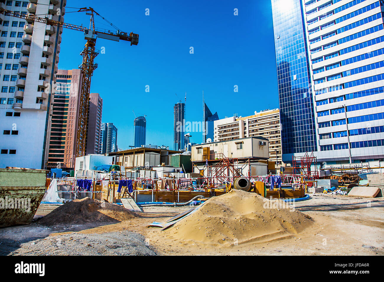 Baustelle in Abu Dhabi Stock Photo