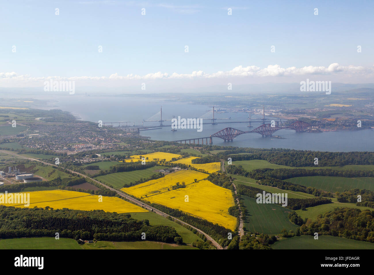 Ariel View of the new Queensferry Crossing Stock Photo