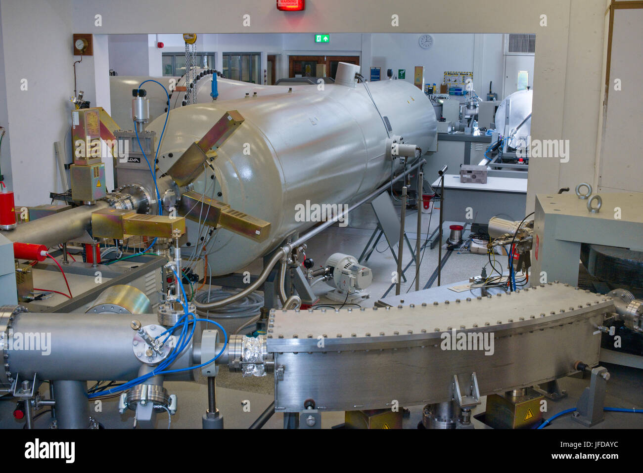 The mid- and final sections of the accelerator mass spectrometer (AMS at the Oxford radiocarbon dating unit Stock Photo