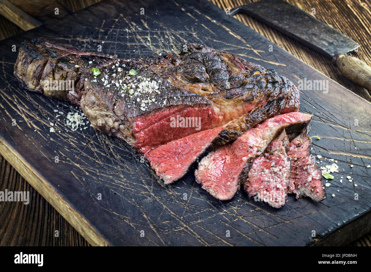 Barbecue Wagyu Tomahawk Steak Stock Photo