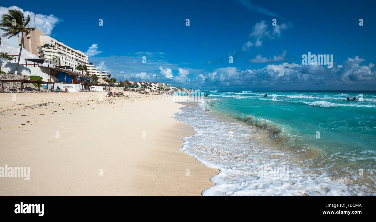 Cancun beach panorama, Mexico Stock Photo
