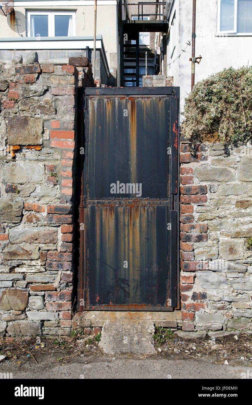 Security Gate to Rear Entrance Stock Photo Alamy