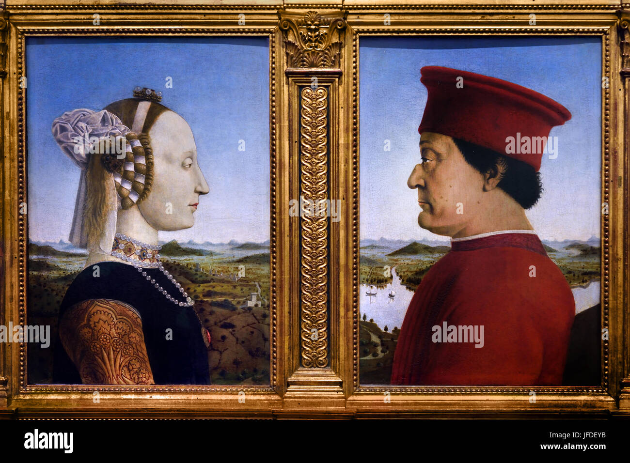 børste Abe Hængsel The Duke and Duchess of Urbino 1465-1472 Piero della Francesca 1415 - 1492)  was an Italian painter of the Early Renaissance. Italy Stock Photo - Alamy