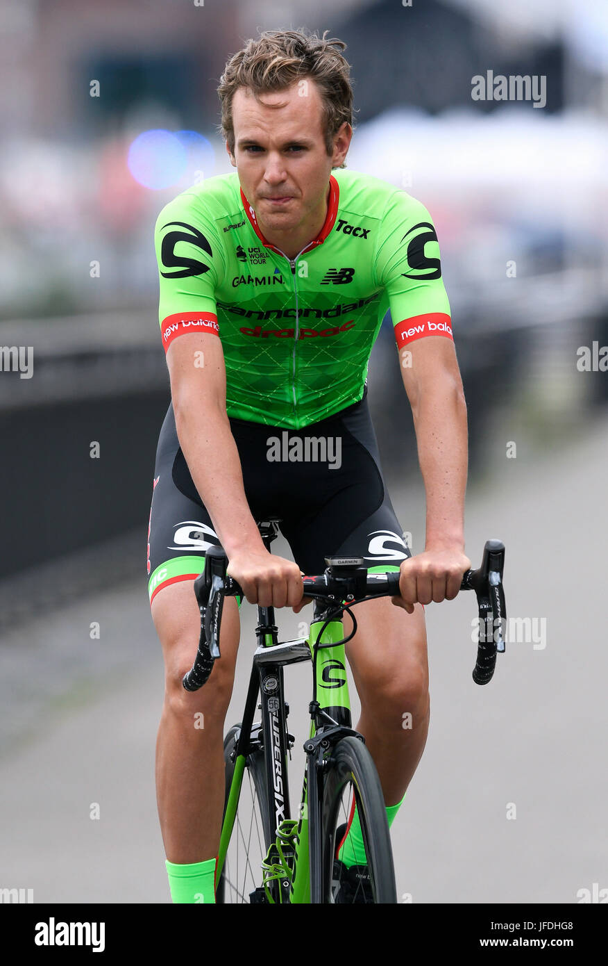 104. Tour de France, Grand Depart, Team-Presentation: Nathan Brown (USA) Team Cannondale Drapac. Stock Photo