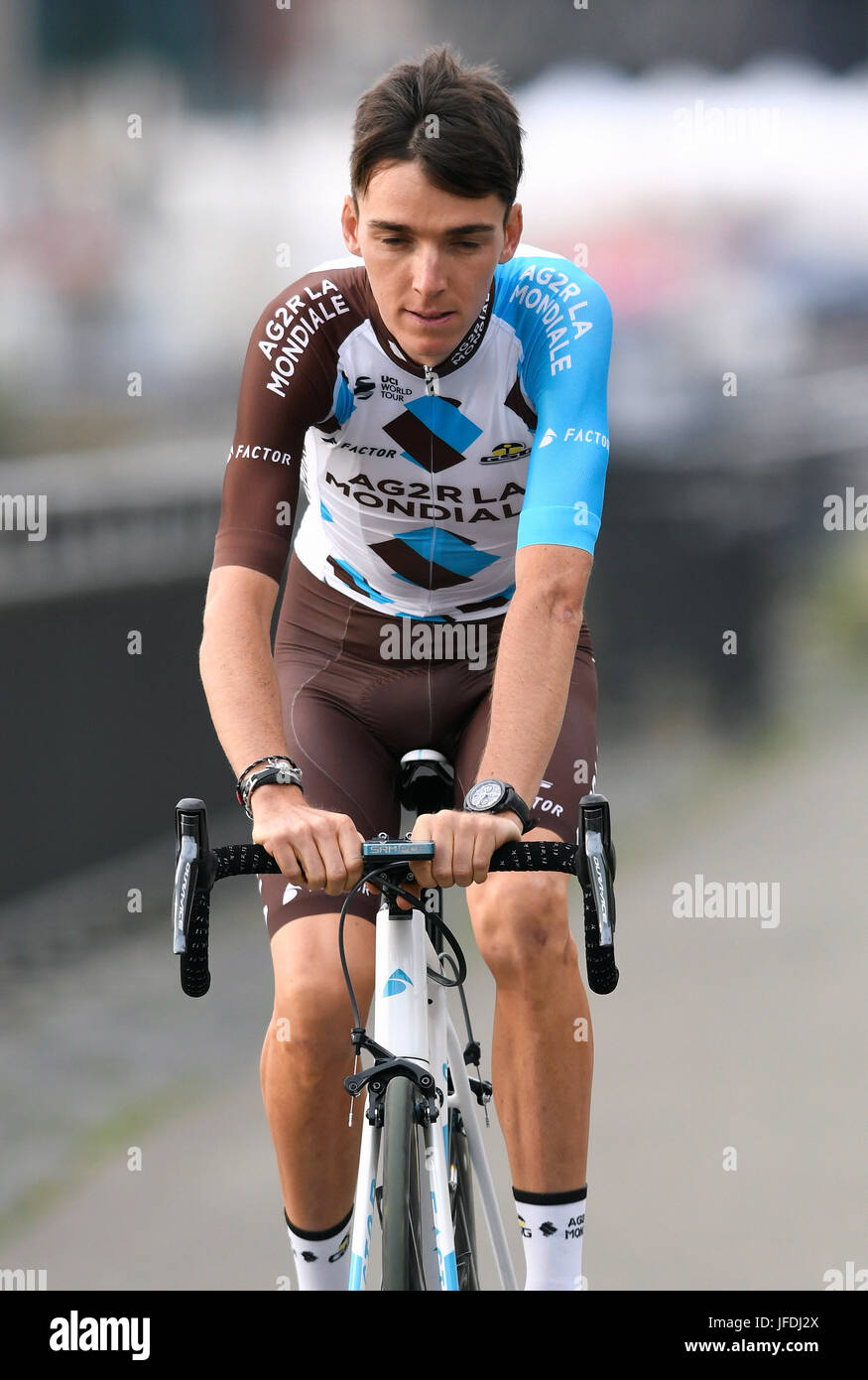 Radsport, Radrennen, 104. Tour de France, Team-Präsentation in Düsseldorf: Romain Bardet (FRA) vom Team AG2R La Mondiale. Stock Photo