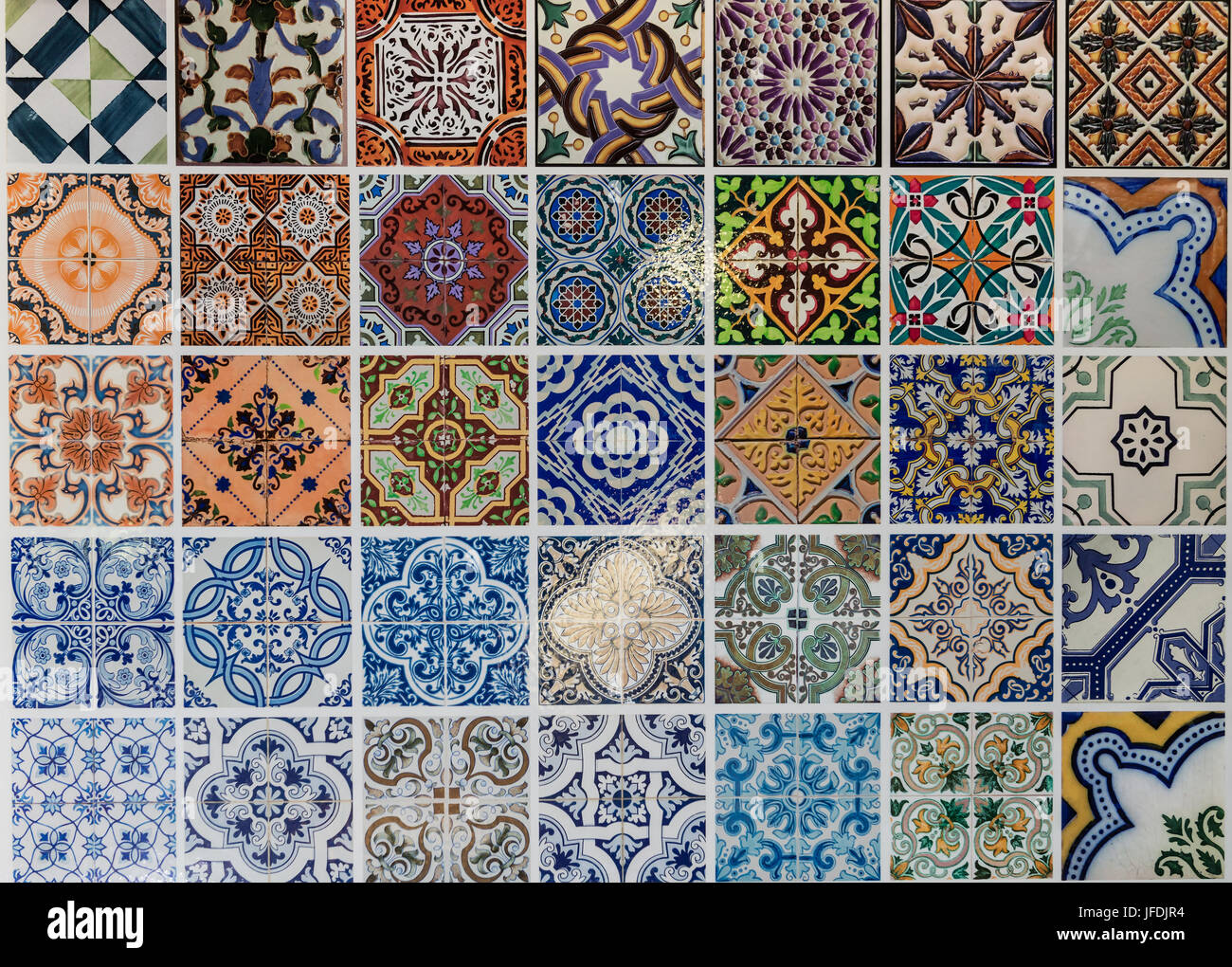 Tiles ceramic patterns from Lisbon, Portugal Stock Photo Alamy